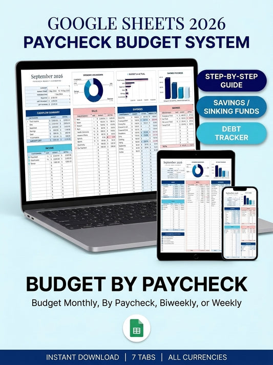 Stop living paycheck to paycheck — give every paycheck a job with a simple Paycheck Budget System for Google Sheets